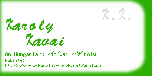 karoly kavai business card